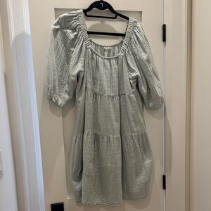 Mango Light Gray/Blue Mini Dress